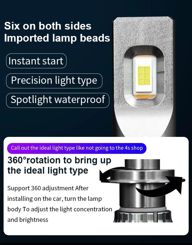 2PCS Canbus Auto Fog Light 9005 Hb3 LED Headlight Bulb H1 H3 H4 H7 H8 H9 H11 Hb4 Hir2 9012 12-24V High Low Beam 6000K Headlamp 10000lm 72W