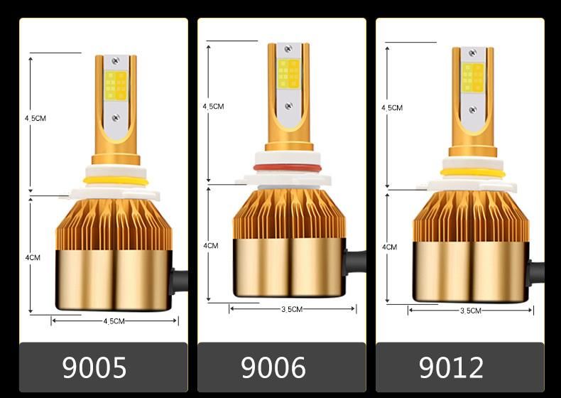 38W 4800lm IP68 9V-32V Yellow and White with Fans CS Dual Color Auto LED Headlight