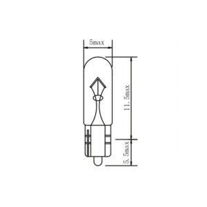 T5 W2w 12V 2W W2.1X4.5D International Standard Halogen Lamps Backup Fog Stop Tail Turn Lights Auto Bulbs for Car Bus and Truck.