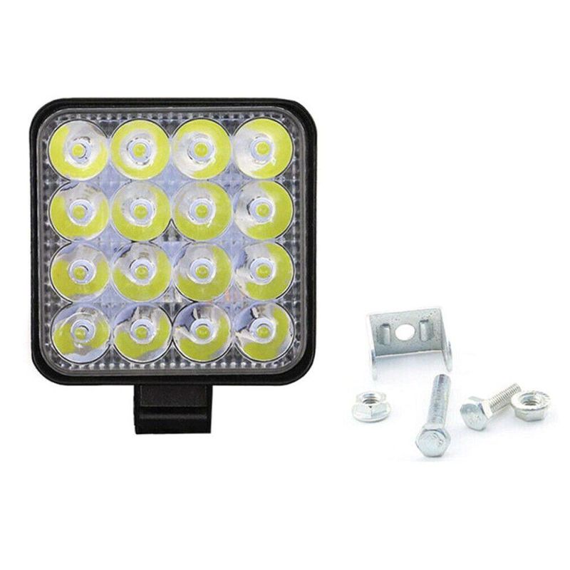 1PCS 12V 24V LED Car Work Light 16LED Spotlight Flood Work Light 48W 1000lm Car SUV LED Light Bar