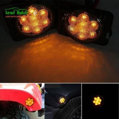 Amber Side Marker Lights for Jeep Wrangler Jk 2007 to 2017 LED Smoked Front Fender Parking Turn Indicator Lamp