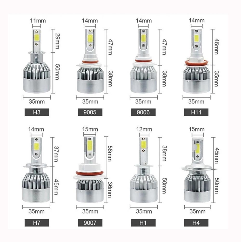 Auto Head Lamps C6 LED Headlight 9005 9006 9007 H1 H3 H4 H7 H11 Auto LED Light C6