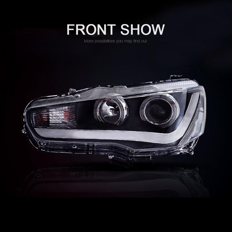 for Mitsubishi Lancer 2008-2017 Car Headlight Assembly Case LED DRL Turn Signal Projector Lens H7 H1 Plug and Play