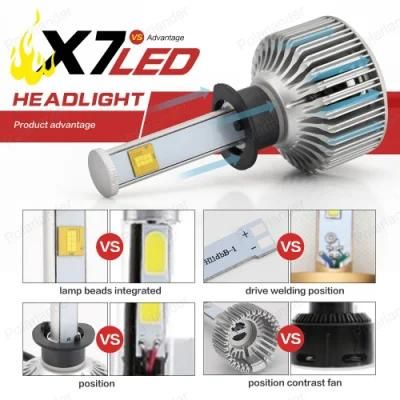 Wholesale X7 LED H7 LED Headlight H4 4 Sides S2 COB Auto Lamps