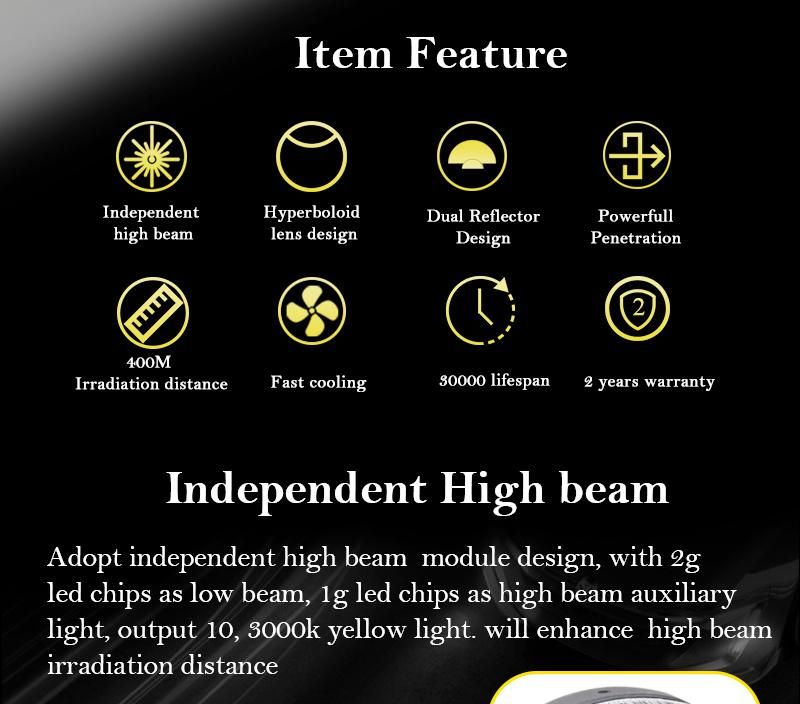 Sanvi Factory High Quality 3 Inch Lk+ LED Projector Lens Headlight for Car Motorcycle to Replace HID Bulb Halogen Bulb Auto Headlight DIY Lights