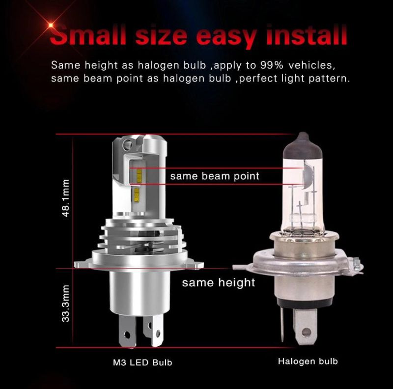 Mini Size H8 5000lm Auto Lights 55W Zes Chips Plug and Play White Car LED Headlight
