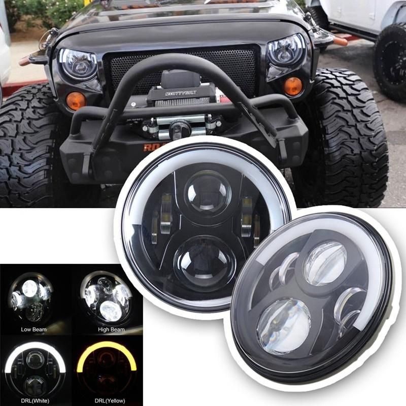 7" Inch Motorcycle Lighting System LED Headlight H4 LED Lamp H13 Black Projector LED Light Bulb Headlight for Motorcycle