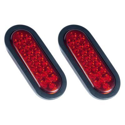 6 Inch Red Oval LED Trailer Tail Light with Grommets