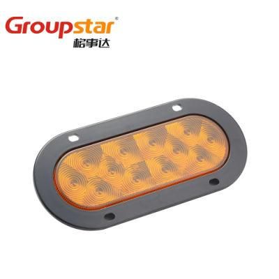 Car Accessoriesdot 24V 12V 6 Inch Oval LED Rear Stop Tail Lights Trailer Truck Signal Lights Tail Lamp