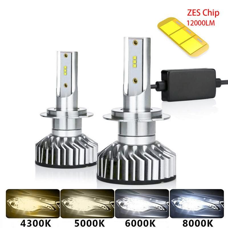 Mini Canbus H4 H7 LED Car Headlight Zes 4300K 6000K 8000K 12000lm 12V 24V H3 H1 9005 9006 Hb4 H11 Auto Fog Light Bulb