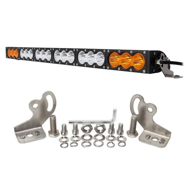 Single Row Amber White Dual Color Lens 180W 32.6inch LED Light Bar with 10W LED