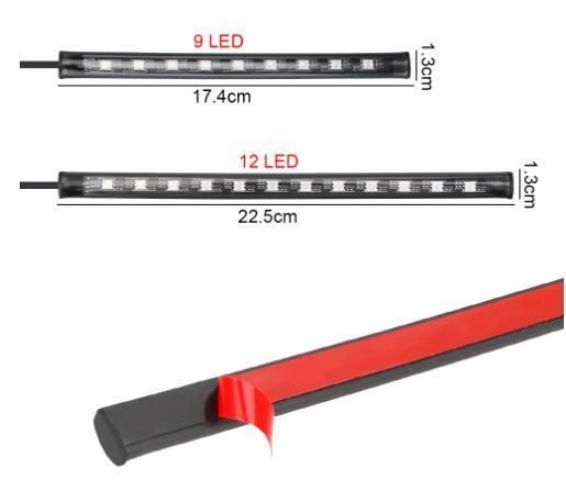 Car Interior Light LED Car Foot Light 9 LED 17cm Ambient Light Remote Control/APP/Music Voice Control Optional