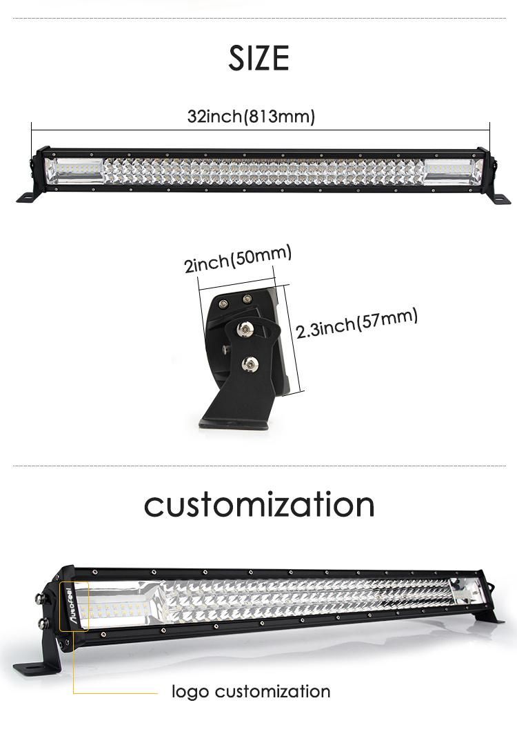 Top Sale 3000K 6500K Amber 4X4 2 Color Flashing 42" Inch Triple Rows LED Offroad Light Bar