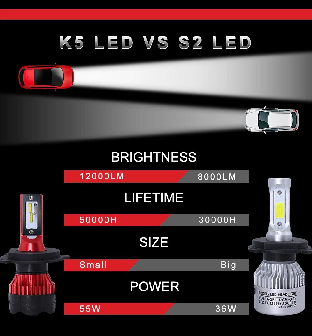 8000lm K5 Auto Parts H7 9006 H4 LED Work Light with LED D2s 3D 4D 5D Car Logo Light