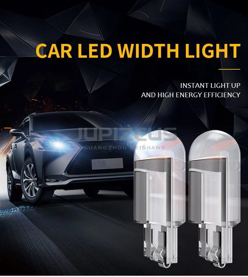 Glass Fully Transparent LED Car Lamp T10 Width COB Car Bulb Fitting LED License Plate Lamp