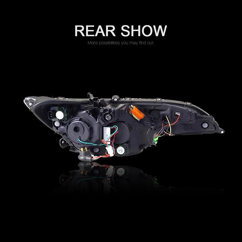 for Honda Fit/Jazz 2014/2015/2016/2017 Car Headlights Cases W LED Demon Eyes DRL Turn Signal Lights Projector Lens