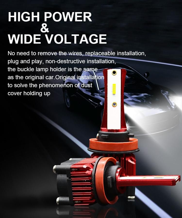 LED Headlight Csp H11 9005 9006 Mini LED Car Headlight COB Bulb 150W 26000lm High Power 6500K LED Bulb Auto Fog Lights