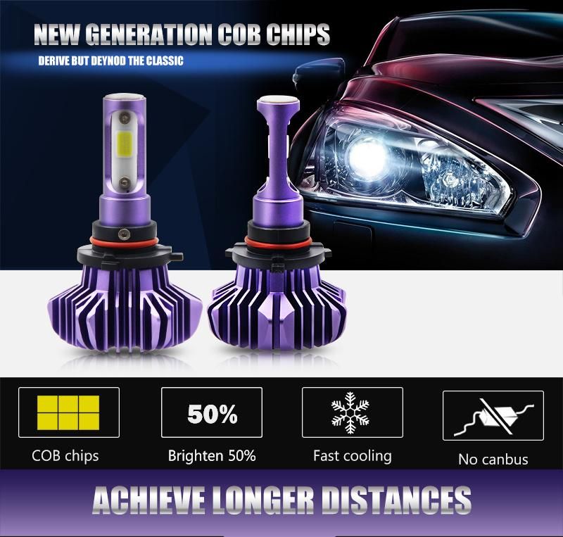 Super Bright 12000 Lumen 30W LED H7 H4 Fanless S9 Auto 9005 9006 H11 H7 H4 Car LED Headlights