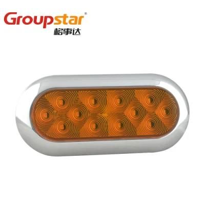 SAE DOT 10-30V 6 Inch Oval Amber Red White Trailer Signal Lamp LED Truck Trailer Stop Tail Reverse Lights Auto Lights