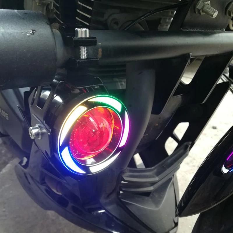 U7 RGB Motorcycle LED Headlights 12V 125W Motorbike Lamp Spotlight Motor Bicycle Fog Light 5color Moto Auxiliary Head Lamp