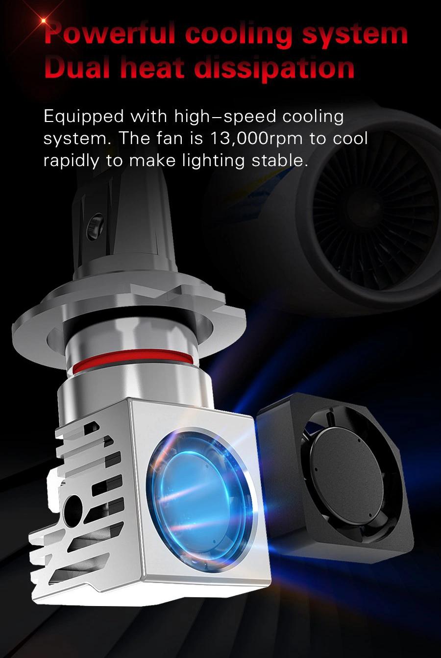 Mini Size H8 5000lm Auto Lights 55W Zes Chips Plug and Play White Car LED Headlight