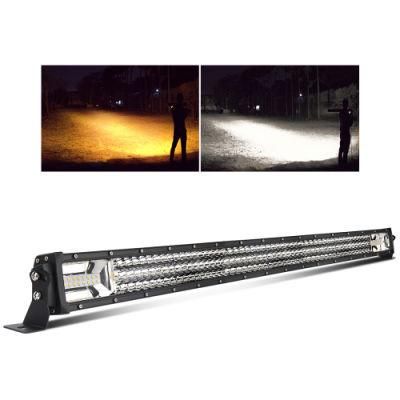 Top Sale 3000K 6500K Amber 4X4 2 Color Flashing 42&quot; Inch Triple Rows LED Offroad Light Bar