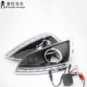 2PCS Car LED DRL for Hyundai IX35 2010 2011 2012 2013 2014 2015 Car-Styling Daytime Running Light with Fog Lamp Hole Turn Signal