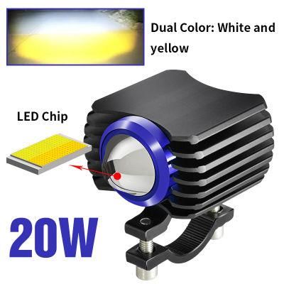 Wholesale Motorcycle U7 LED White Yellow Work Auto Lamps Headlight Motorbike 20W Driving Auxiliary Lights Motor Headlamp