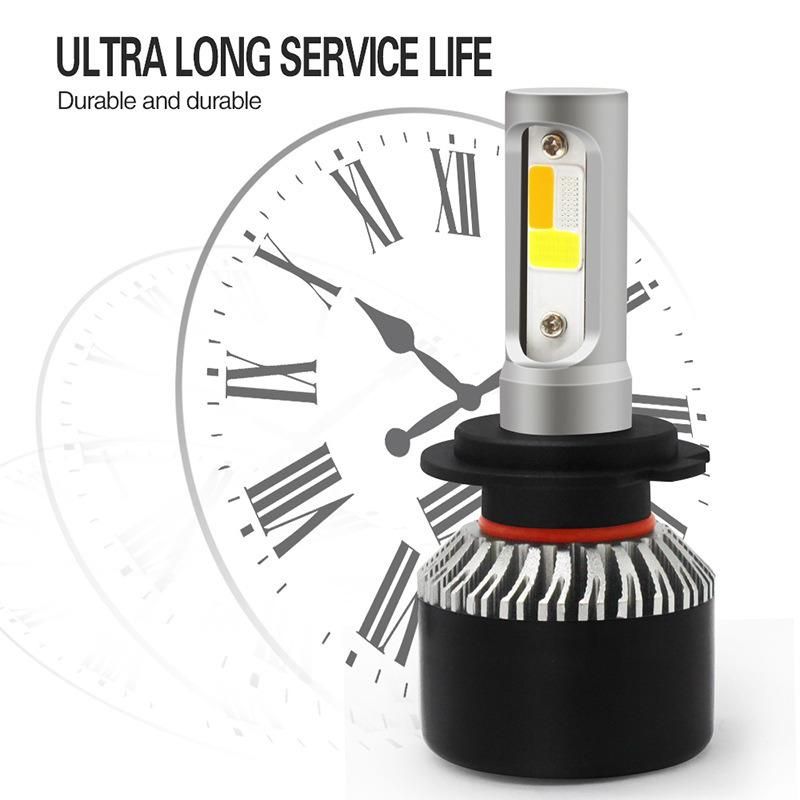 New Design 3 Colors COB LED Headlight H7 H8h9h11 H4 9005 Hb3 9006 Hb4