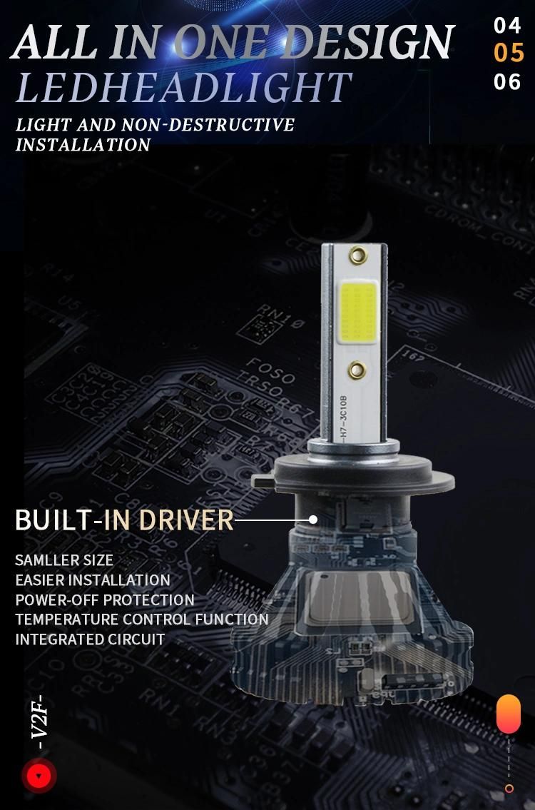 V2f 40W 4500lumen Auto Lighting System LED Kits Mini Car Bulbs 9005 9006 H13 H11 H7 Motorcycle LED Auto Headlight