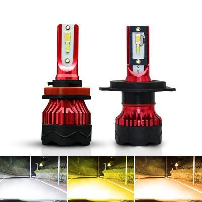 Super Bright Auto H7 H11 C6 LED Car Headlight 9006 H1 H3 9005 880 881 H4 LED Dual Color Headlight Kit 3000K 6000K