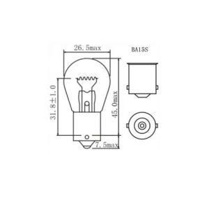 S25 P21W 12V 21W Bau15s Headlight Backup Fog Stop Tail Auto Lights Lamps Turn Bulbs Halogen for Car Bus and Truck