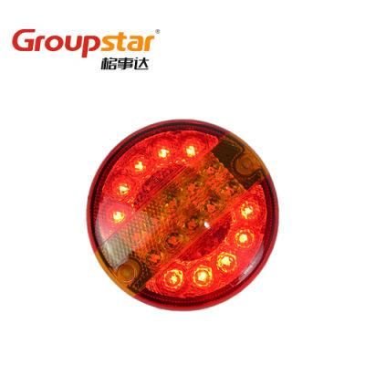 Auto Lamps 10-30V Round Truck Trailer Hamburger LED Combination Tail Lights Stop Turn Rear Lamps