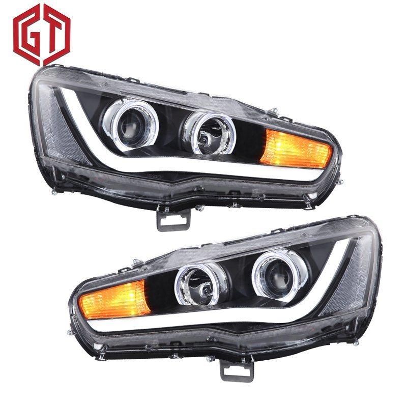for Mitsubishi Lancer 2008-2017 Car Headlight Assembly Case LED DRL Turn Signal Projector Lens H7 H1 Plug and Play