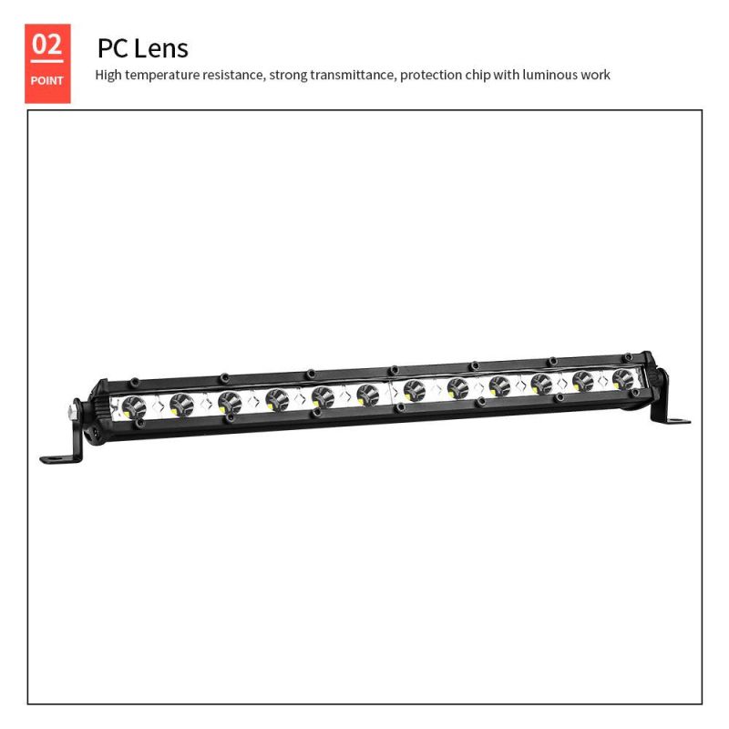 Dxz 3030 Light Bar 12LED 36W Work Light Single Row Spotlight Car Parts Automotive Lighting System