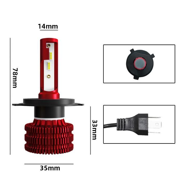 LED H7 Auto Faro 9005 K5 55W 6000lm 6000K Automó Vil Bombilla