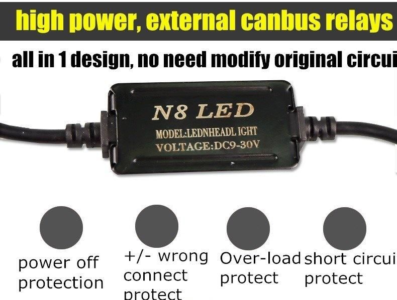 Car Styling 3 Color 3000K 6500K 8000K All in 1 80W 360° Bright COB Auto LED 9006 9005 H11 H4 H7 LED Headlight 12V