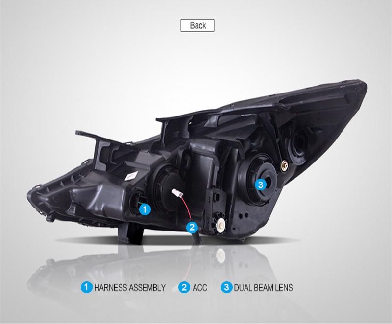 for Hyundai Sonata 2011/2012/2013/2014 Car Headlights Assembly W/ LED Demon Eyes DRL Turn Signal Lights Plug & Play