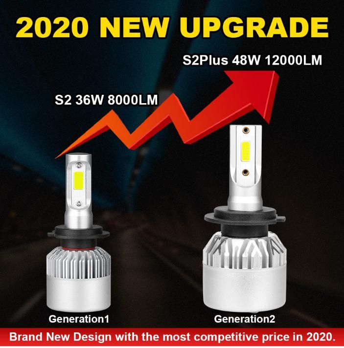 Auto Lamps S2 72W 8000lm Turbo Car Accessories 6500K 4300K 8000K LED Fog Light