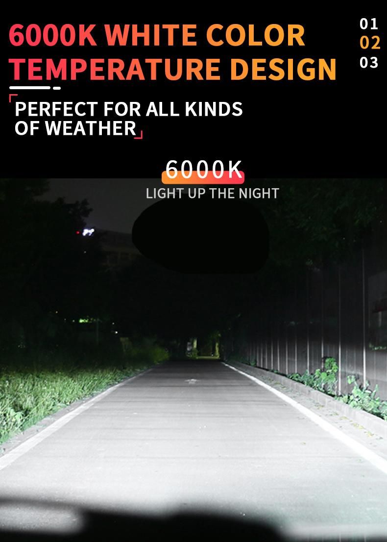 V23 High Power 3000K Yellow Dual Color H4 Car Auto Headlight Bulb 5500lm 80W 9005 H7 H11 LED Headlight Fog Light