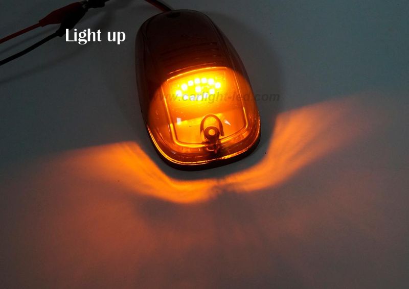 Smoke Lens Amber LED Cab Roof Running Lights Top Clearance Marker Light
