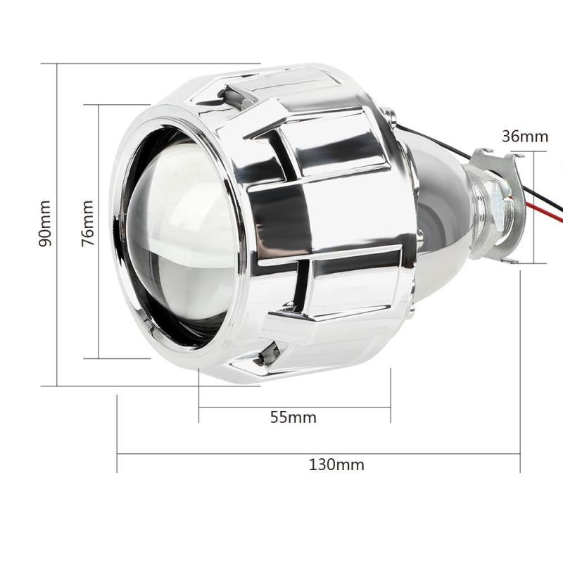 H1 LED Bulb H4 H7 Xenon HID Projector Lens Silver Black Shell 2.5 Inch Motorcycle Car Accessories