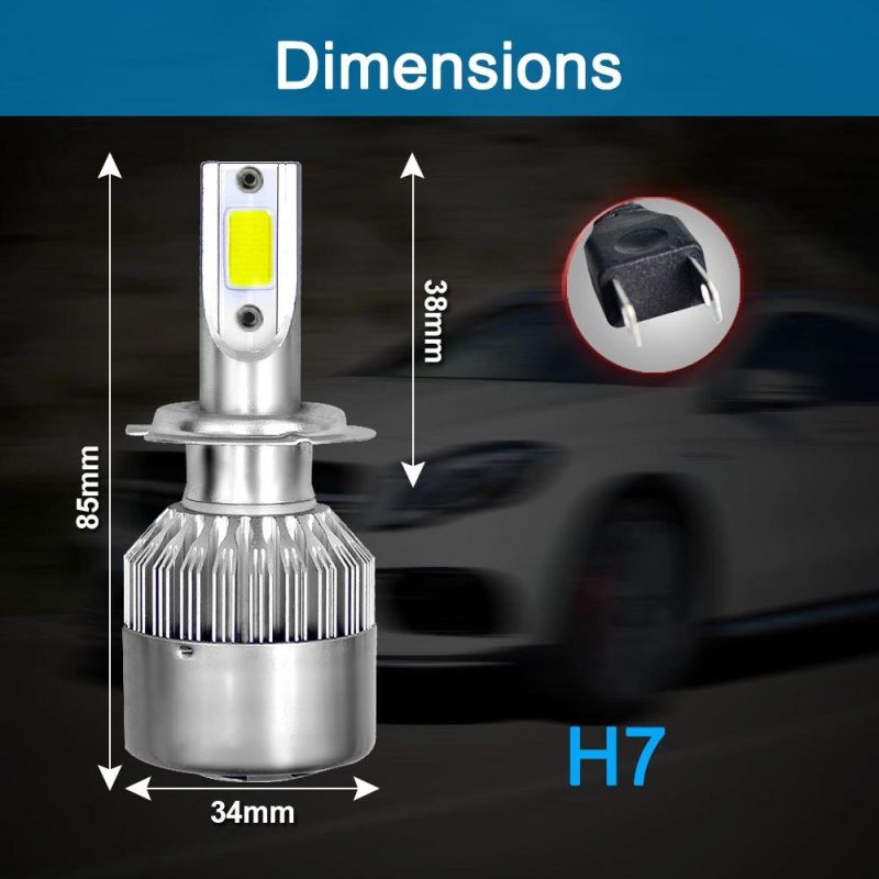 2X H7 Car LED H11 H4 Hi/Lo H1 H3 H8 Hb1 Hb3 Hb4 Hb5 PS24W Hir2 H13 H16 H27 9005 Car Headlight Bulbs 3000K 4300K 6000K COB C6