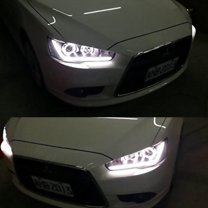 for Mitsubishi Lancer 2008-2017 Car Headlight Assembly Case LED DRL Turn Signal Projector Lens H7 H1 Plug and Play