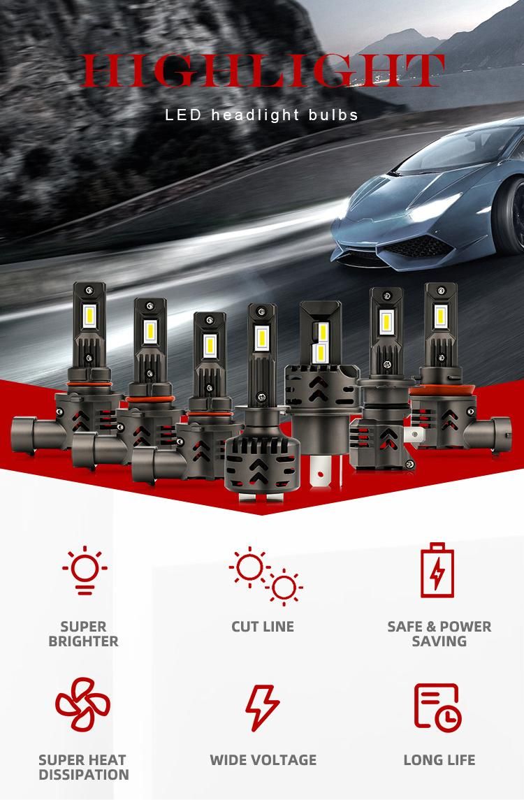 Auto Lighting System Csp Car LED Headlight Bulbs 50W 9005 9006 H1 H11 8000lm H4 H7 Integrated LED Headlight