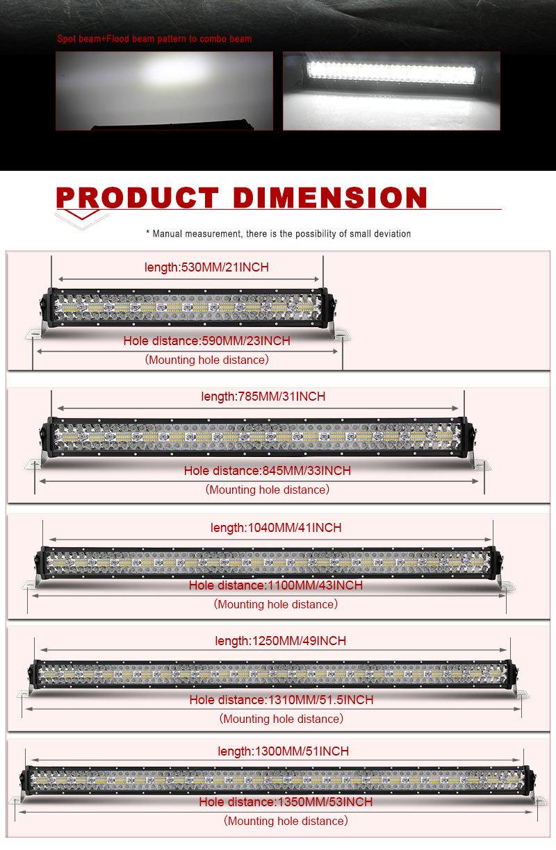 Offroad 3 Row 12V 42 Inch LED Light Bar Truck