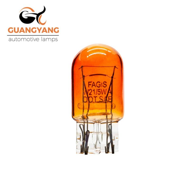 Amber T20 7443 12V 21/5W Halogen Lamps Wy21/5W Auto Parking Bulbs