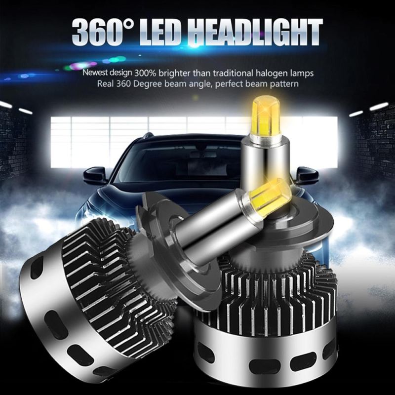 14000lm LED H7 Headlights Bulbs 360 H1 LED H11 H8 H9 9005 9006 9012 Hir2 4300K 6000K Auto Lamp Turbo H7 LED Light Cars