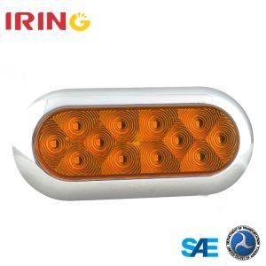 Waterproof 6&prime;&prime; Oval LED Truck Indicator Auto Tail Chrome Lights with DOT SAE