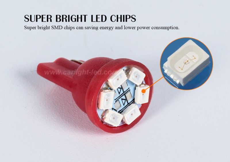 T10 Red Wedge Super Brighter Indicator Light Bulbs